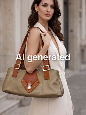 Italian made CHRISTINA pebbled leather east/west shoulder bag